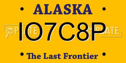 IO7C8P Alaska License Plate