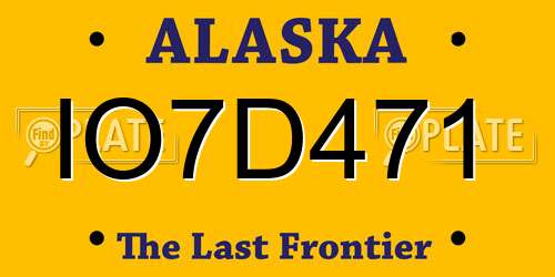 IO7D471 Alaska License Plate