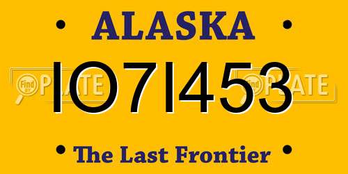 IO7I453 Alaska License Plate