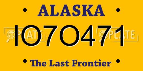 IO7O471 Alaska License Plate