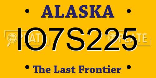IO7S225 Alaska License Plate