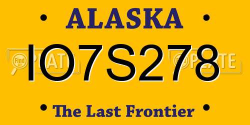 IO7S278 Alaska License Plate