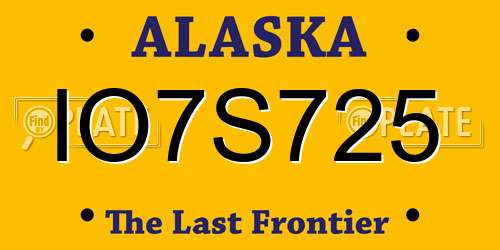 IO7S725 Alaska License Plate