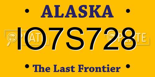 IO7S728 Alaska License Plate