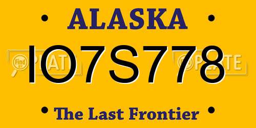 IO7S778 Alaska License Plate