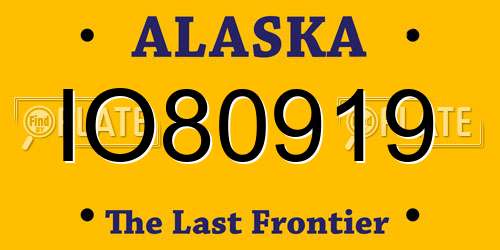 IO80919 Alaska License Plate
