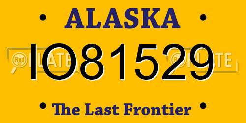 IO81529 Alaska License Plate