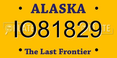 IO81829 Alaska License Plate