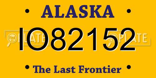 IO82152 Alaska License Plate