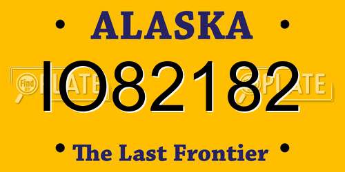IO82182 Alaska License Plate