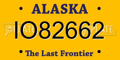 IO82662 Alaska License Plate