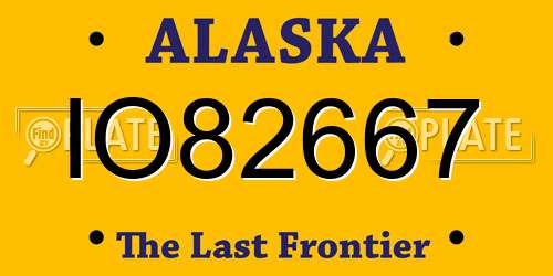IO82667 Alaska License Plate