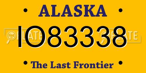 IO83338 Alaska License Plate