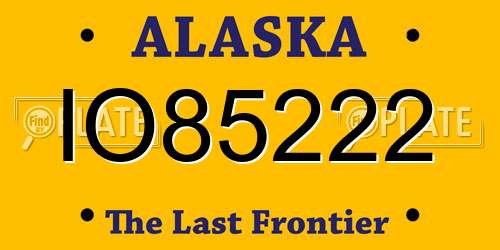 IO85222 Alaska License Plate