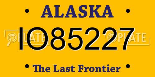 IO85227 Alaska License Plate