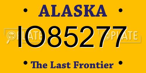 IO85277 Alaska License Plate