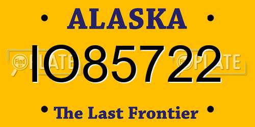 IO85722 Alaska License Plate