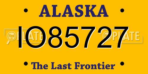 IO85727 Alaska License Plate