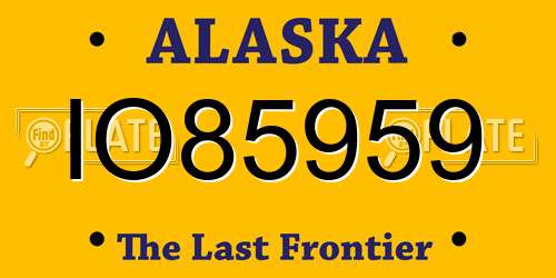 IO85959 Alaska License Plate