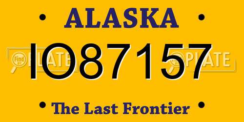 IO87157 Alaska License Plate