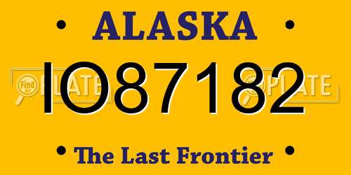 IO87182 Alaska License Plate