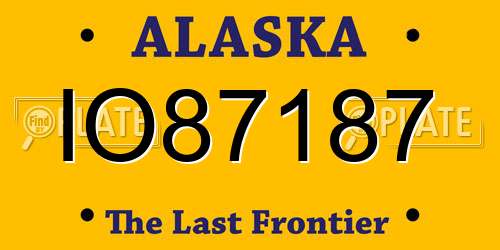 IO87187 Alaska License Plate