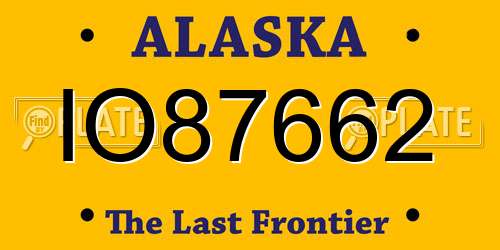 IO87662 Alaska License Plate