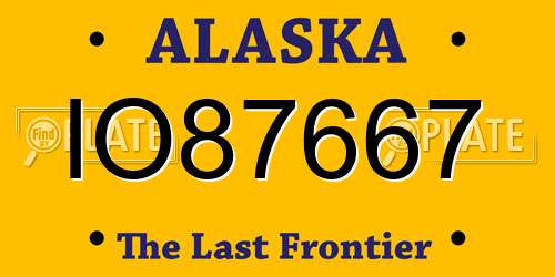 IO87667 Alaska License Plate