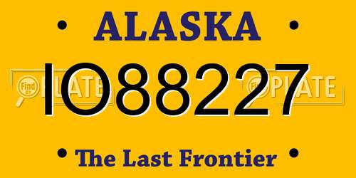 IO88227 Alaska License Plate