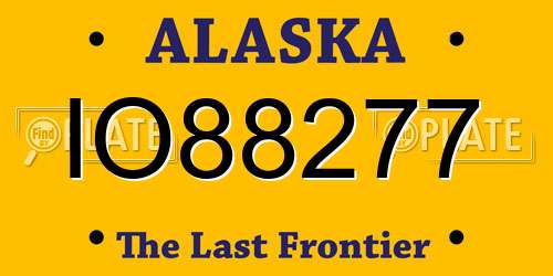 IO88277 Alaska License Plate