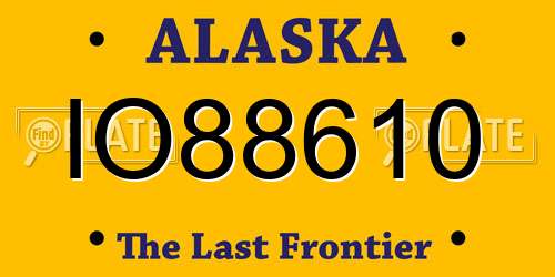 IO88610 Alaska License Plate