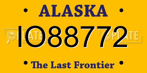 IO88772 Alaska License Plate