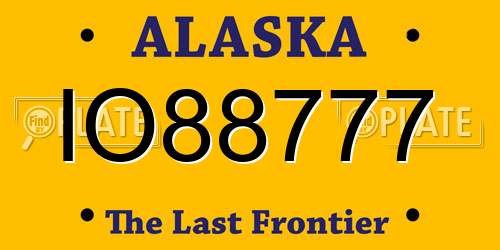 IO88777 Alaska License Plate