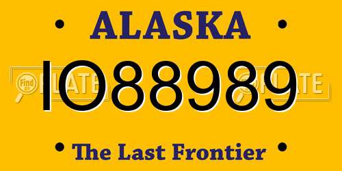 IO88989 Alaska License Plate