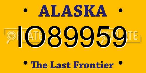 IO89959 Alaska License Plate