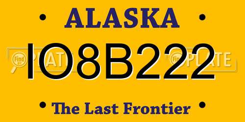 IO8B222 Alaska License Plate