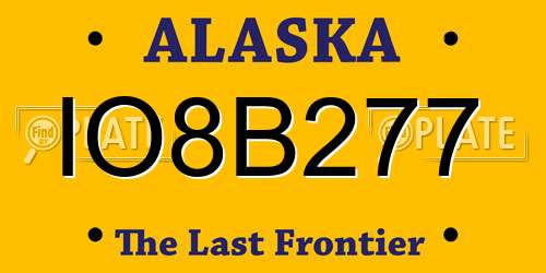 IO8B277 Alaska License Plate