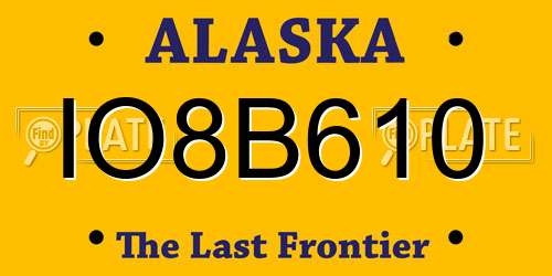 IO8B610 Alaska License Plate