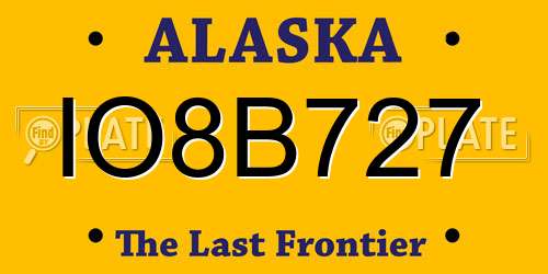 IO8B727 Alaska License Plate