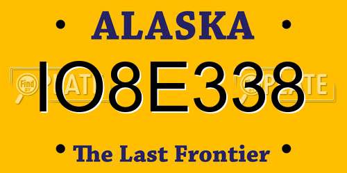 IO8E338 Alaska License Plate