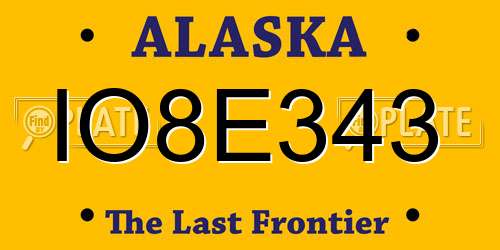 IO8E343 Alaska License Plate