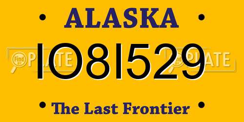 IO8I529 Alaska License Plate