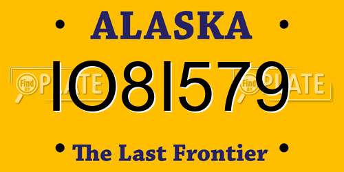 IO8I579 Alaska License Plate