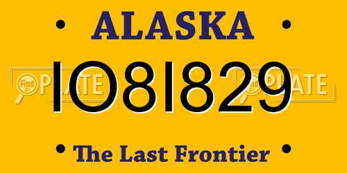 IO8I829 Alaska License Plate