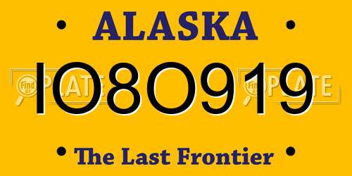 IO8O919 Alaska License Plate
