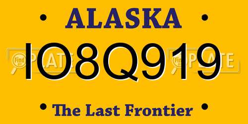 IO8Q919 Alaska License Plate