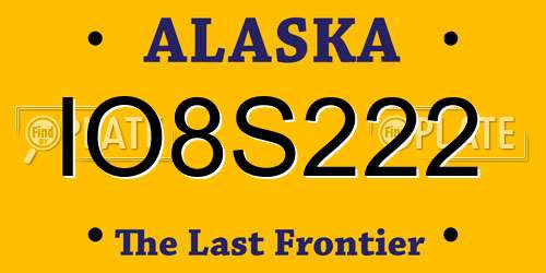 IO8S222 Alaska License Plate