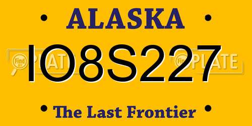 IO8S227 Alaska License Plate