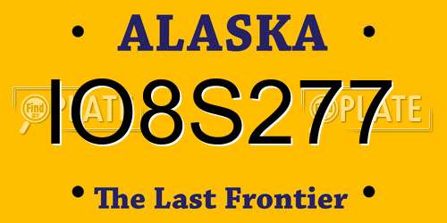 IO8S277 Alaska License Plate
