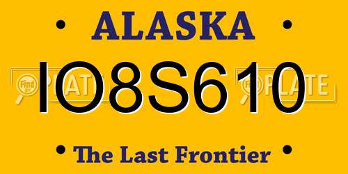IO8S610 Alaska License Plate